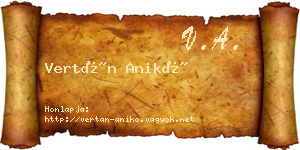 Vertán Anikó névjegykártya